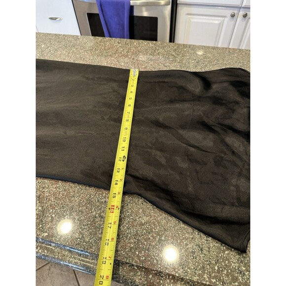 Vtg Bebe Womens Black Satin Slip Dress Size L Cowl Neck Midi Glam Party Holiday - Picture 6 of 9